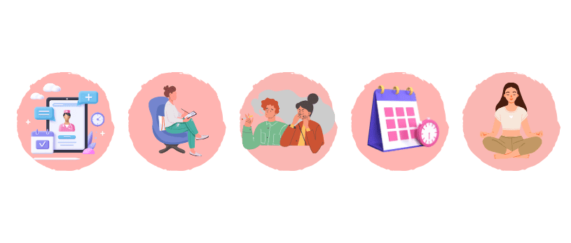 Icones gràfiques amb els 5 consells per deixar de fumar si busques embaràs